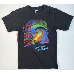 Journey T Shirt Small Black Don't Stop Believin Graphic Rock Band Tee Y2K